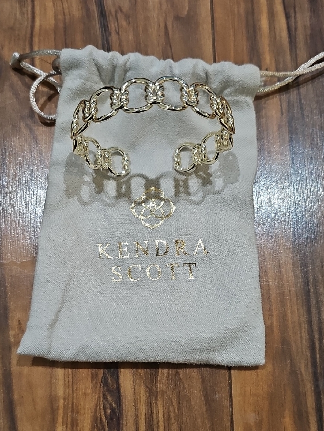 Kendra Scott Gold Link Cuff Bracelet - Elegant Open Chain Design